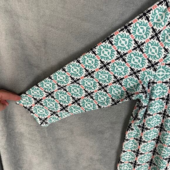 Talbots Top Womens 1X Navy 3/4 Length Sleeve Stretch Preppy Beach Career Comfort - Picture 4 of 12